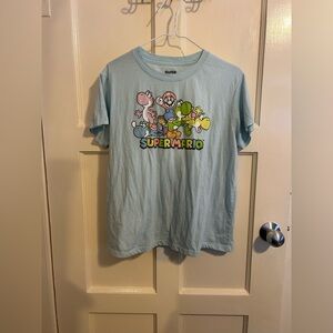 Nintendo Super Mario Blue T Shirt Large